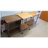Image 1 : Qty 2 Rolling Carts & Small Wood Table