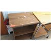 Image 2 : Qty 2 Rolling Carts & Small Wood Table