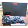 Image 1 : Dell Monitor, 2 Logitech Speakers, Cords