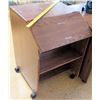 Image 1 : Wood Rolling Cart w/ Fold Down Leaf