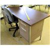 Image 1 : Wood & Metal Desk w/ Rolling Chair