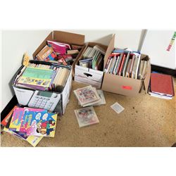 Qty 4 Boxes Misc Books