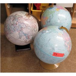 Qty 3 World Globes