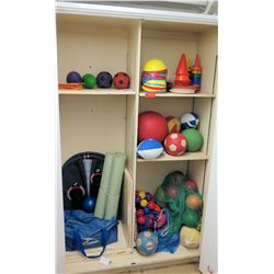 Contents of Shelf - Balls & Sports Equipment