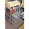 Image 1 : Qty 2 Metal Wire Carts w/ Wood Organizer