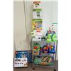 Image 1 : Metal Wire Cart w/ Toys, Games, Bug Jars, etc