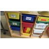 Image 2 : Wood Shelf w/ Colored Stacking Bins