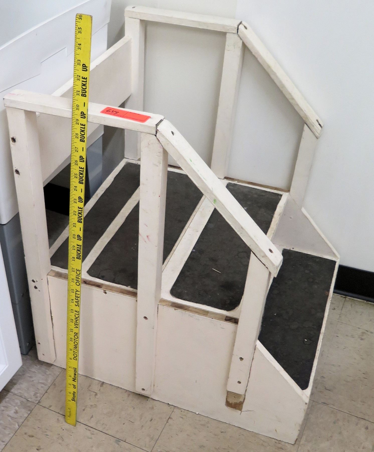 Portable 2 Step Wood Stairs w/ Rail