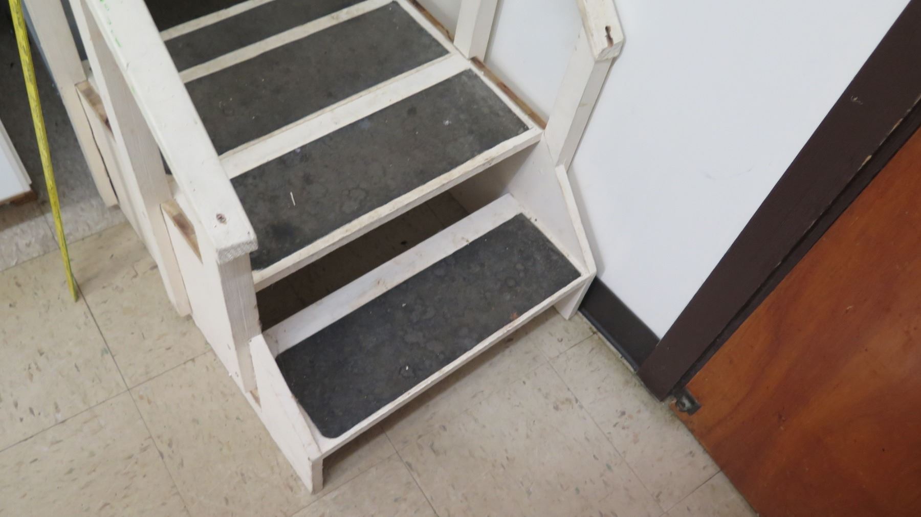 Portable 2 Step Wood Stairs w/ Rail