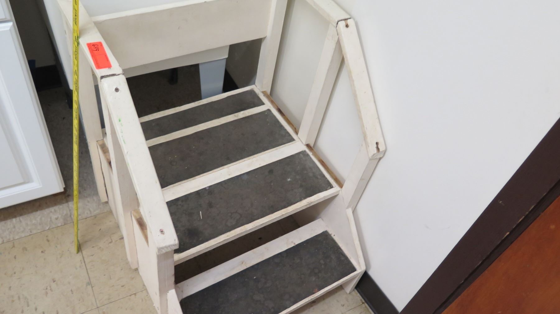 Portable 2 Step Wood Stairs w/ Rail