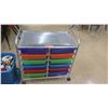 Image 1 : Rolling Metal Cart w/ Colored Bins