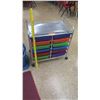 Image 2 : Rolling Metal Cart w/ Colored Bins