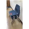 Image 2 : Qty 4 Metal & Blue Plastic Children Chairs