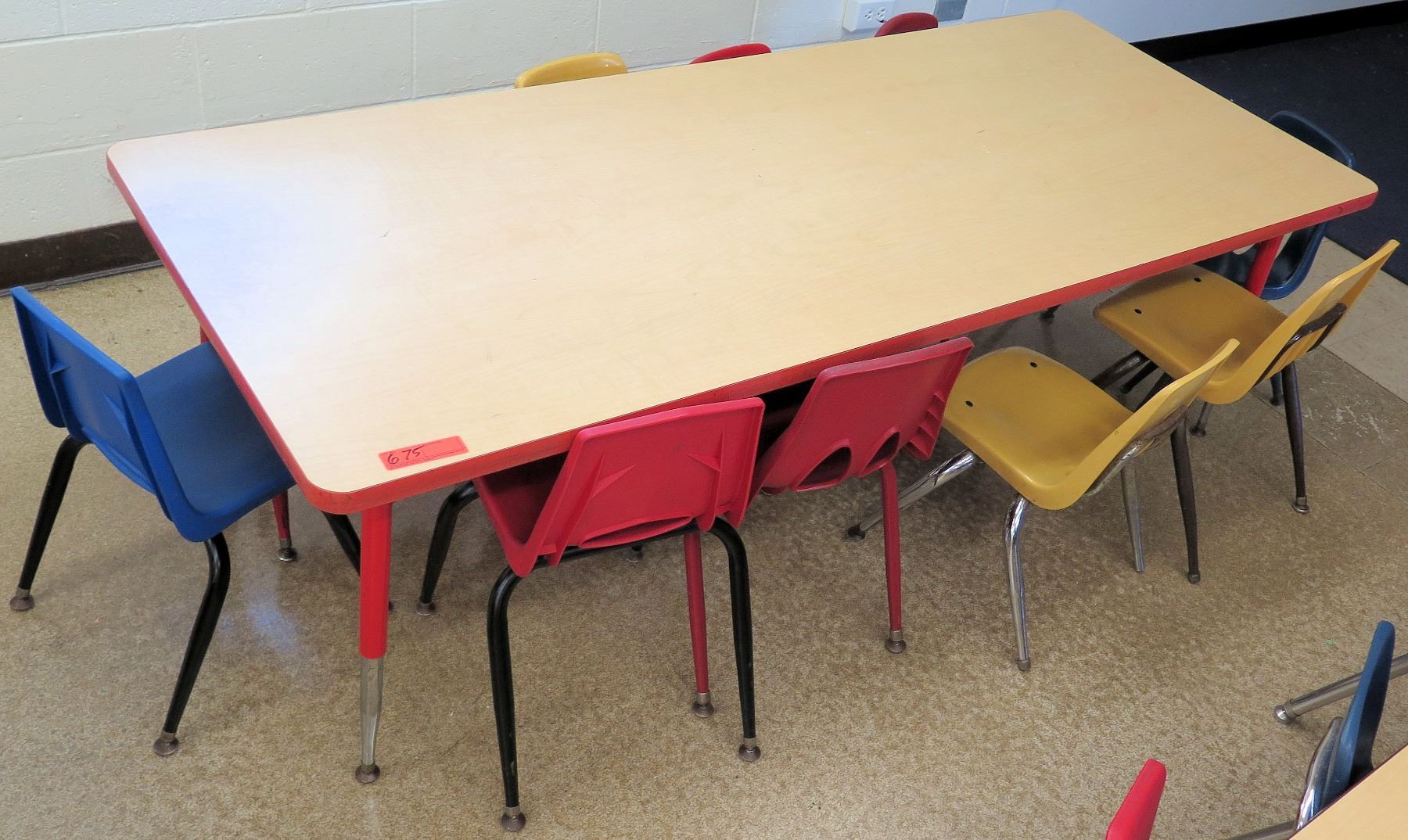 Long Wood Children's Table w/ 10 Chairs - Oahu Auctions