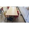 Image 3 : Long Wood Children's Table w/ 10 Chairs