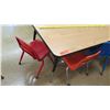 Image 3 : Long Wood Children's Table w/ 10 Chairs