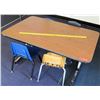 Image 1 : Wood Adjustable Table w/ 4 Chairs