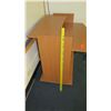 Image 3 : Wood Rounded Desk w/ Bottom Shelves