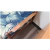 Image 2 : Wood Sofa w/ Blue Leaf Cushions