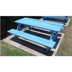 Blue Picnic Table