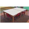 Image 2 : Qty 2 Square Tables & 5 Toddler-Size Chairs