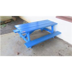 Blue Toddler-Size Picnic Table