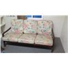 Image 1 : Sofa w/ Wooden Frame & Floral Print Cushions