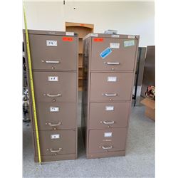 2 Vertical Metal File Cabinets (Brown)