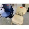 Image 2 : 7 Blue Stackable Chairs & 4 White Stackable Chairs