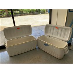 2 Large Ice Chests (Coolers), Missing Closure Tabs