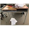 Image 2 : Desk with Metal Base & Drawers, Rolling Office Chair, Side Stand