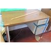 Image 1 : Wood and Metal Desk w/ Rolling Chair