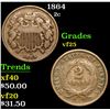 Image 1 : 1864 . . Two Cent Piece 2c Grades vf+