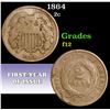Image 1 : 1864 . . Two Cent Piece 2c Grades f, fine