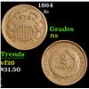 Image 1 : 1864 . . Two Cent Piece 2c Grades f+