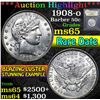 Image 1 : 1908-o . Rare Date  Barber Half Dollars 50c Grades GEM Unc