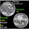 Image 1 : 1914-p . . Buffalo Nickel 5c Grades f+