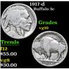 Image 1 : 1917-d . . Buffalo Nickel 5c Grades vg+