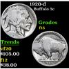 Image 1 : 1920-d . . Buffalo Nickel 5c Grades f+