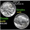 Image 1 : 1927-p . . Buffalo Nickel 5c Grades Choice AU/BU Slider