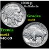 Image 1 : 1936-p . . Buffalo Nickel 5c Grades Select Unc