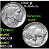 Image 1 : 1937-p . . Buffalo Nickel 5c Grades GEM+ Unc