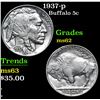 Image 1 : 1937-p . . Buffalo Nickel 5c Grades Select Unc