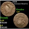 Image 1 : 1818 . . Coronet Head Large Cent 1c Grades vg, very good