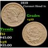 Image 1 : 1819 . . Coronet Head Large Cent 1c Grades vg+