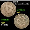 Image 1 : 1824 . . Coronet Head Large Cent 1c Grades vg, very good