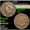 Image 1 : 1831 . . Coronet Head Large Cent 1c Grades vf+