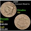 Image 1 : 1837 . . Coronet Head Large Cent 1c Grades f, fine