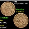 Image 1 : 1838 . . Coronet Head Large Cent 1c Grades f details