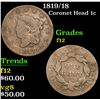 Image 1 : 1819/18 . . Coronet Head Large Cent 1c Grades f, fine